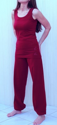ESPARTO Yoga Pants "Sooraj", 2. rate quality Garnet Red / XXS